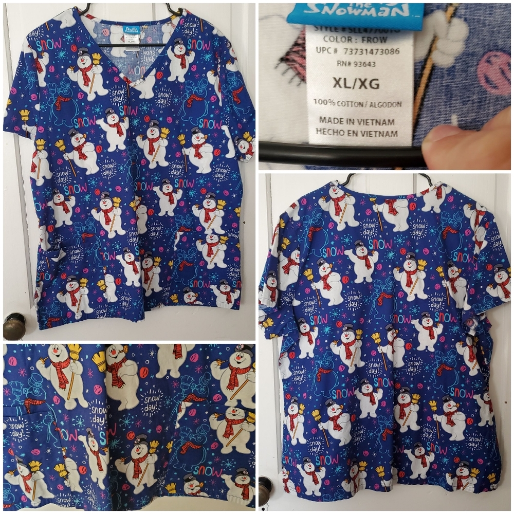 Frosty The Snowman scrub top